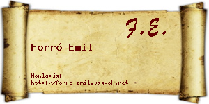 Forró Emil névjegykártya
