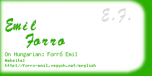 emil forro business card