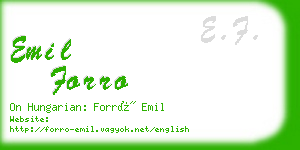 emil forro business card